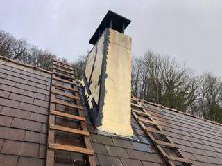 Rénovation d'une souche de cheminée extérieure en 