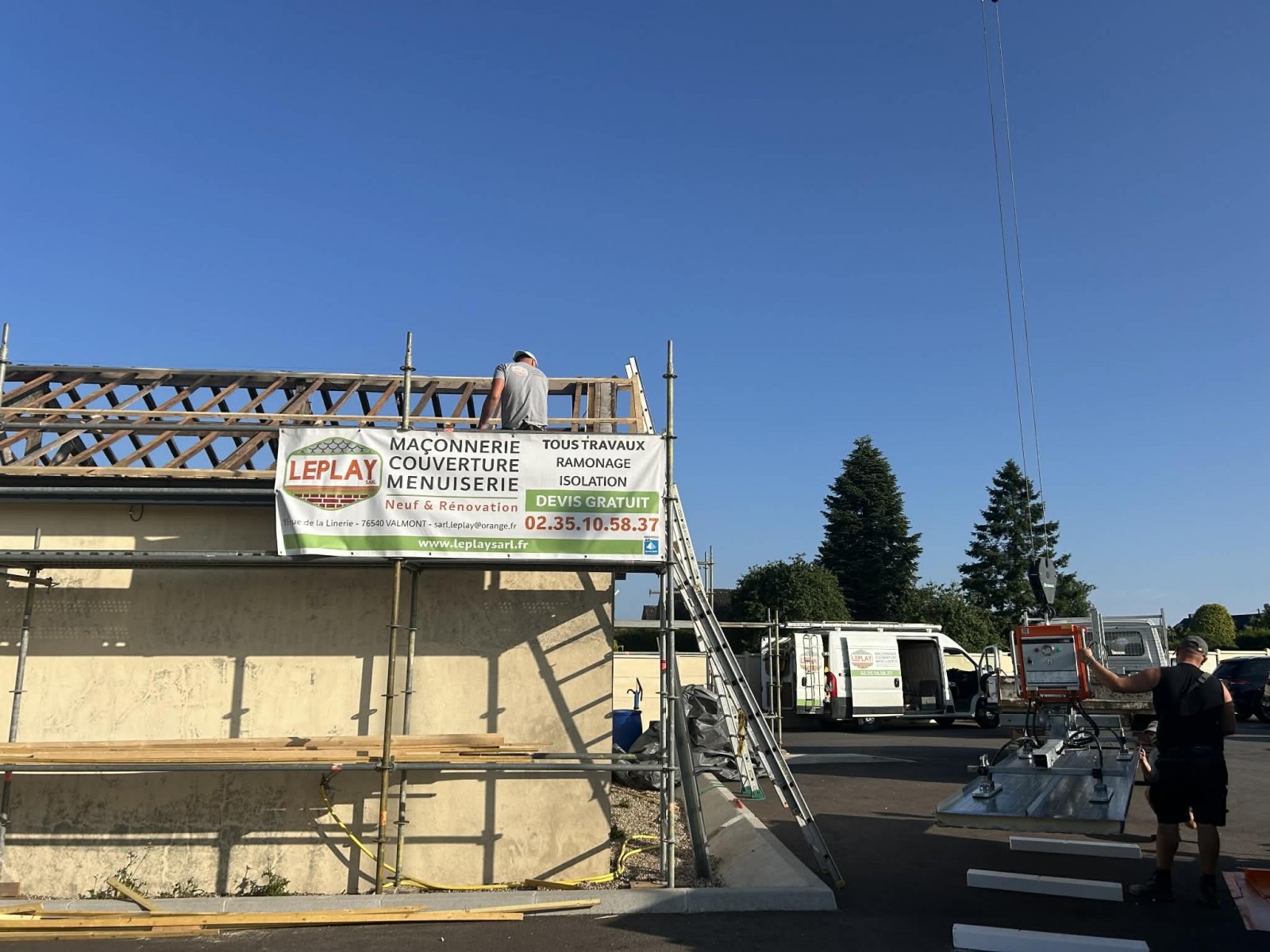 Couverture d’un garage en joint debout acier avec isolant maukatherm hairexel proche de Riville 