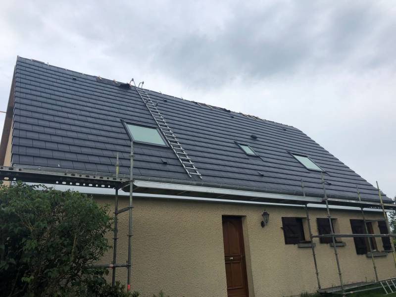  Couverture en tuile Volnay PV 1VPV ardoisé avec isolation Proche Goderville